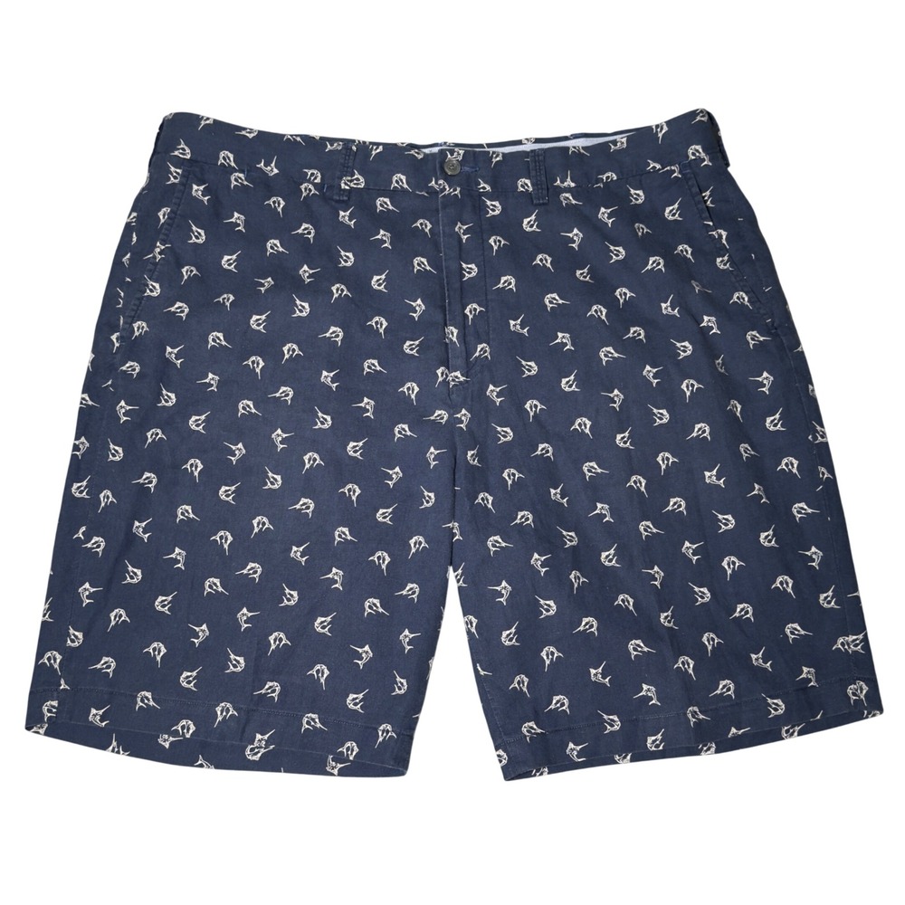 Polo Ralph Lauren Shorts Mens 38 Navy Blue Excellent Marlin Linen Blend 9 Inseam